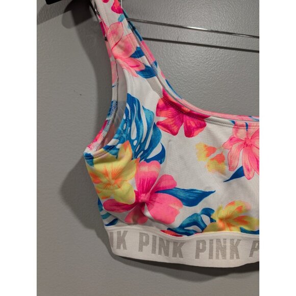 Victoria's Secret Pink Sports Bra Womens Sz Large Ultimate Unlined Floral - Picture 10 of 13